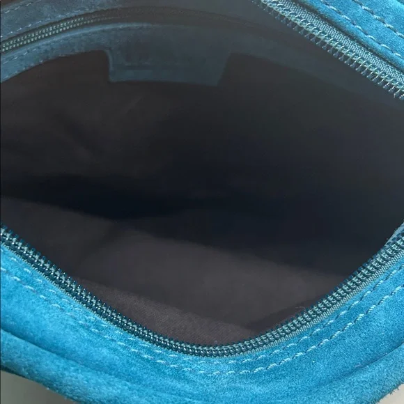 Desmo NWT Teal Suede Boho Double Handled Satchel Purse Bag 🌸🌸 - Picture 5 of 6